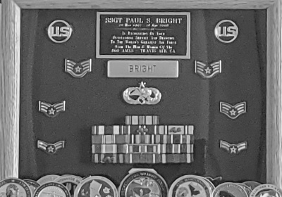 Paul Bright's Air Force shadow box